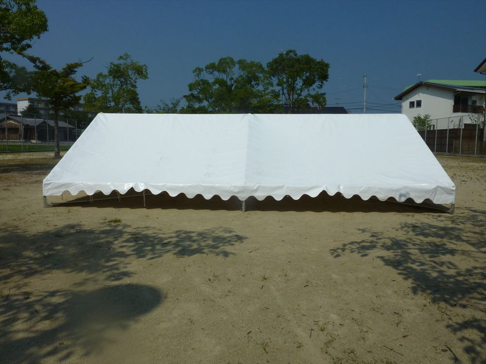 組立式パイプテント 1.5間×2間（2.7ｍ×3.6ｍ） スーパーキングEテント スチール製フレーム 天幕素材エステル帆布 - 2