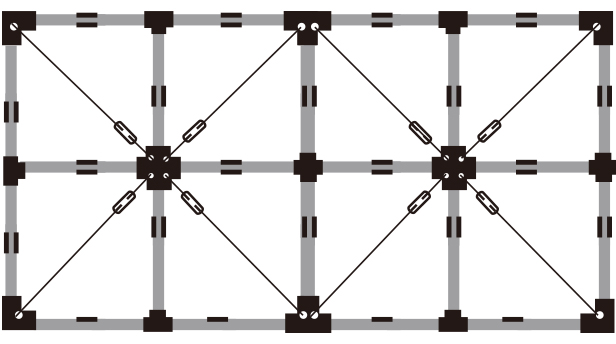 組立式パイプテント三方幕(2.0×4.0間)(透明糸なし横幕) - 2